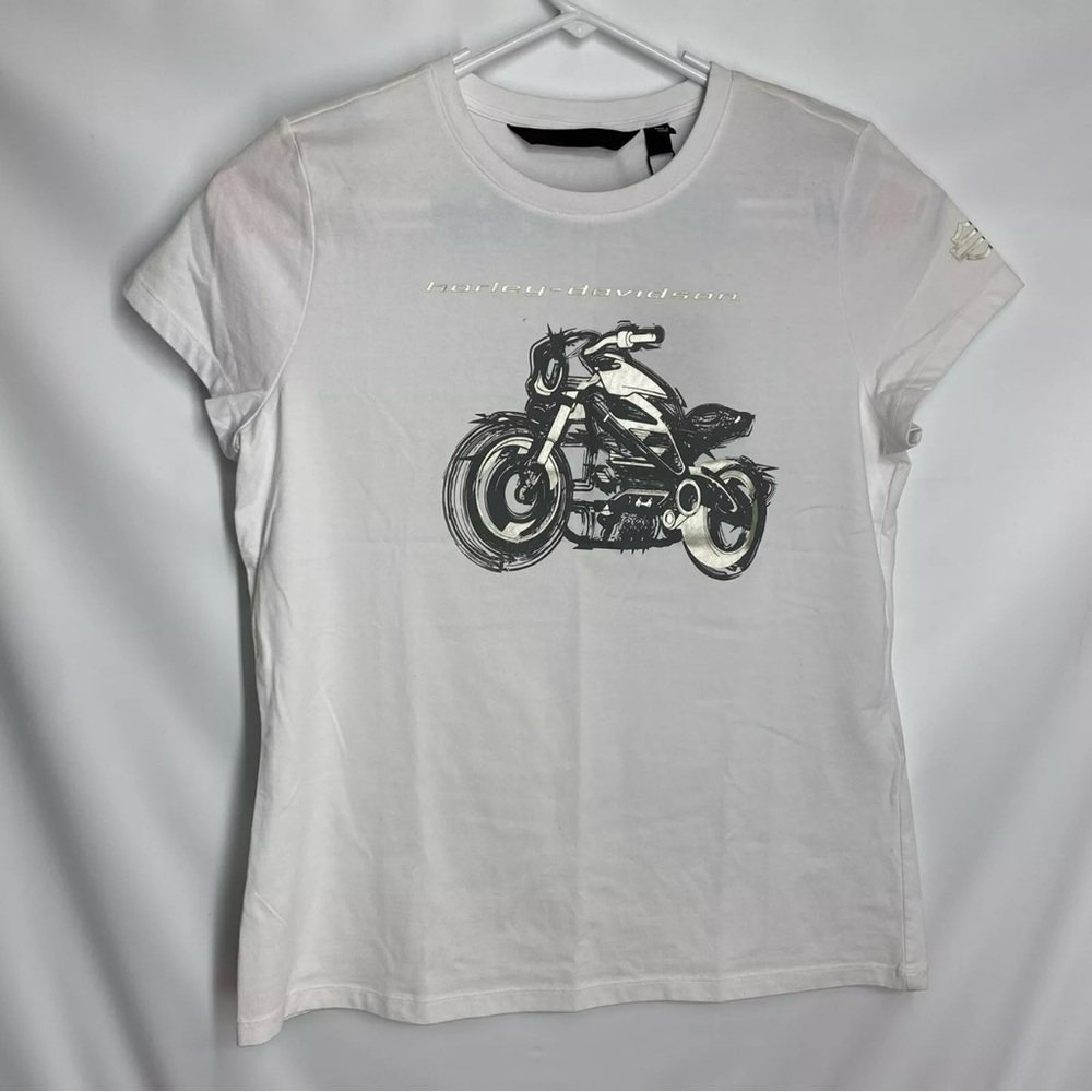 Harley-Davidson Women's Size X-Large LiveWire Graphic Tee White 99076-20VW . New
